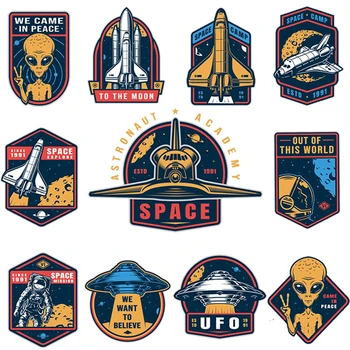 

Apollo Astronaut Embroidery Patches Badges Emblem DIY Accessory Loop spacecraft