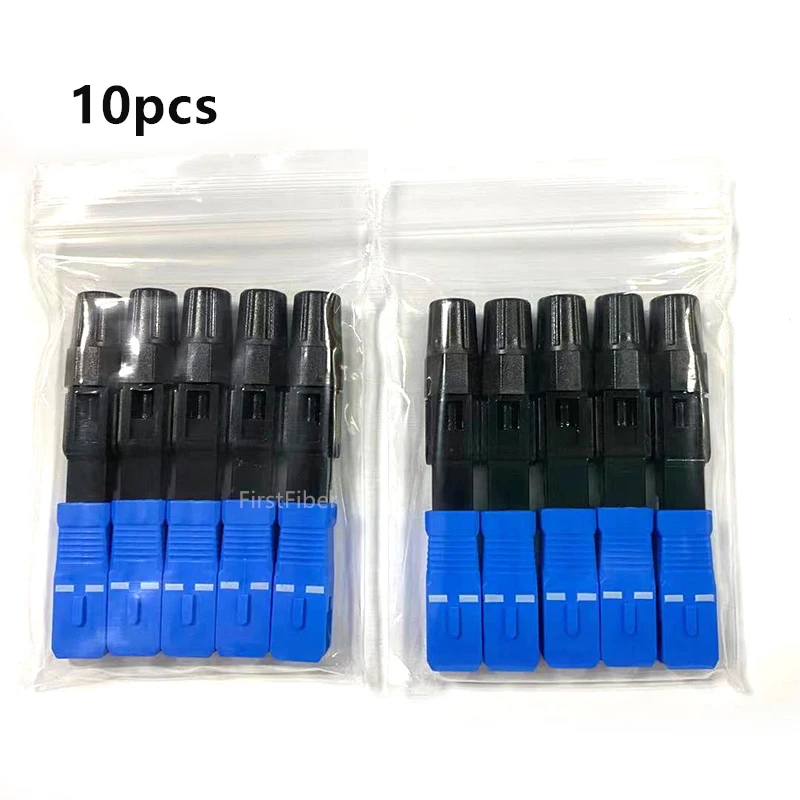 10 Packs SC/UPC Optic Fiber Quick Connector Single Mode FTTH Fiber Cold 