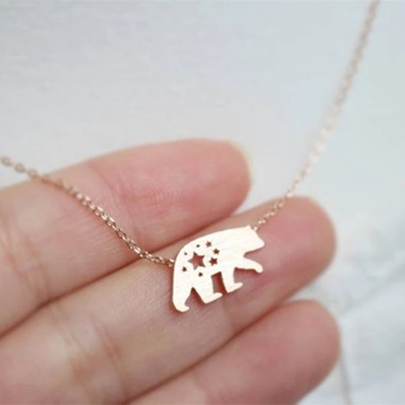 

Cute Gold Silver Necklace Women Jewelry Polar Bear Necklaces Colliers Accessories Bear Gift for Animal Necklace Pendant