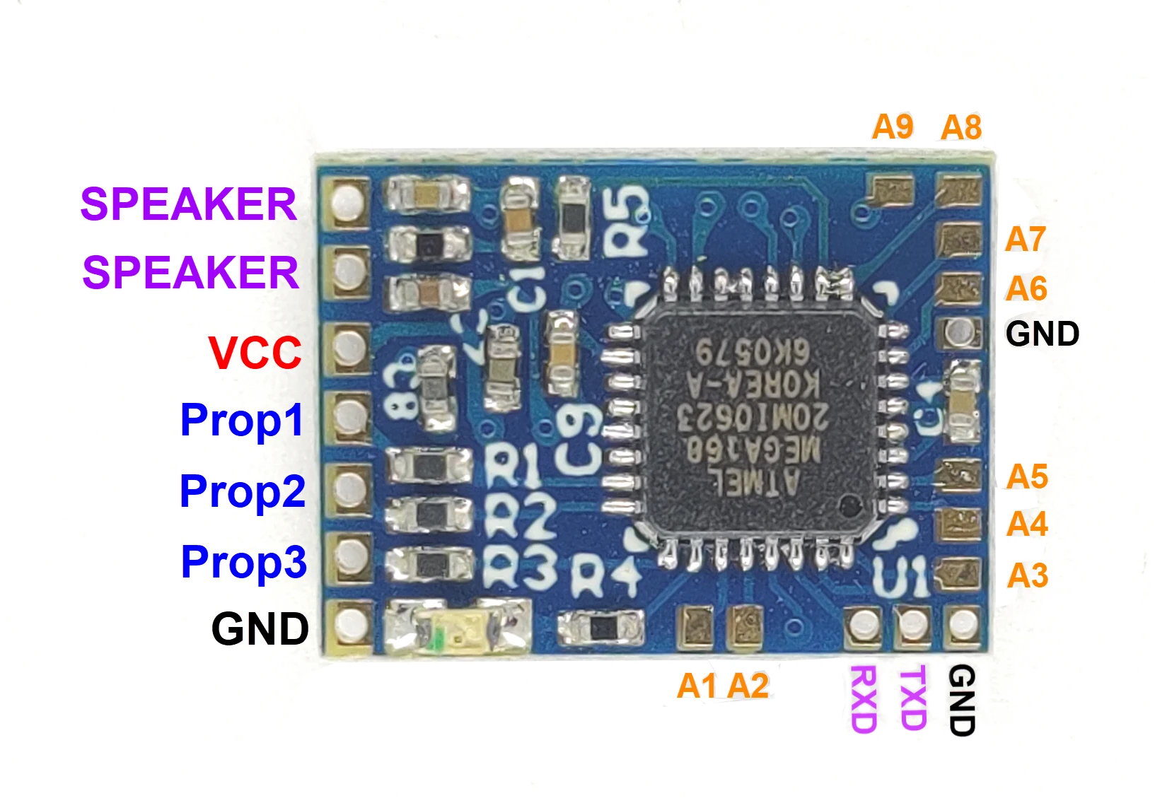 DasMikro Das87 TBS Tiny Programmable Sound Unit With 9 Channel Light Control For 1/87 Models