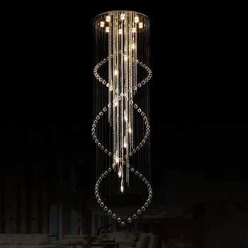 

Jmmxiuz Modern andelier Spiral Long Stair Lighting Fixture for Foyer Hotel Villa +100% free shipping
