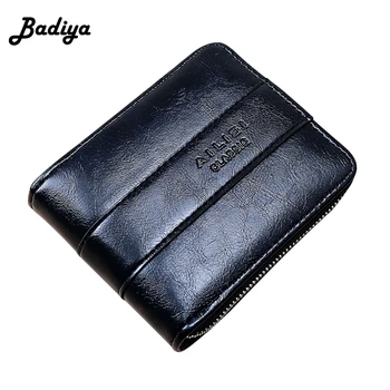 

Men Wallet PU Leather Vintage Short Clutch Bag Multi-card Slots Business Card Holder for Travel Male Bifold Zipper Coin Purse