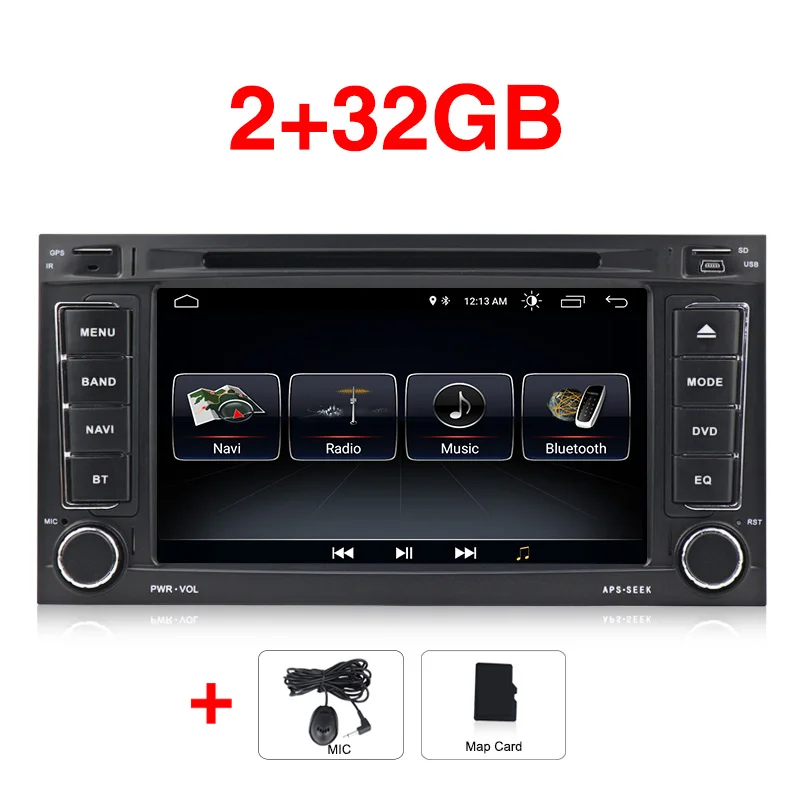 Car Multimedia Player GPS Android 9 2 Din Autoradio Car DVD Player For VW/Volkswagen/Touareg/Transporter T5 Radio FM - Цвет: 32G