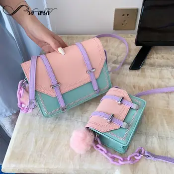 

Contrast Color mini Bag PU Leather Crossbody Bags For Women 2020 Summer Shoulder bags Female Travel Cross Body Bag