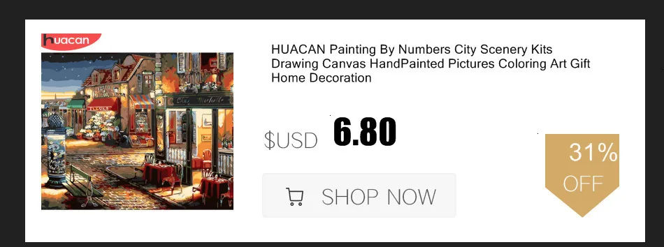 HUACAN живопись по номерам городской пейзаж картины подарочные наборы Рисование холст ручная роспись домашний декор