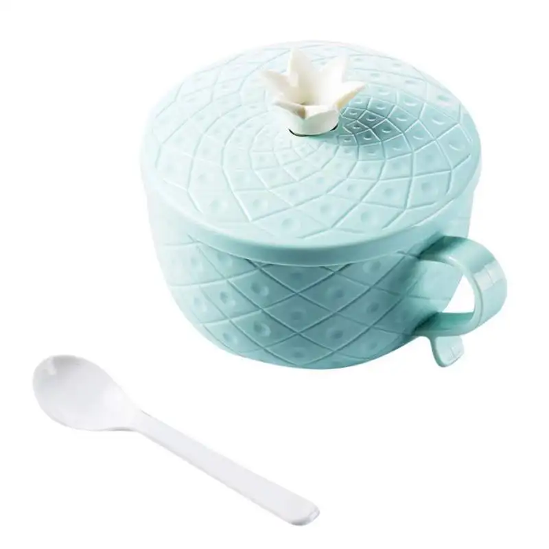 

Multicolored Noodles Box Portable Round Stainless Steel Container Lunch Bowl Pineapple Food Picnic Storage Container With Lid N
