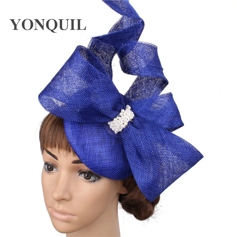 

Sinamay Big Bow Hair Fascinators 4-Layer Sinamay Fedora Women Wedding Millinery Derby Wedding Hat Headbands Occasion Headpiece