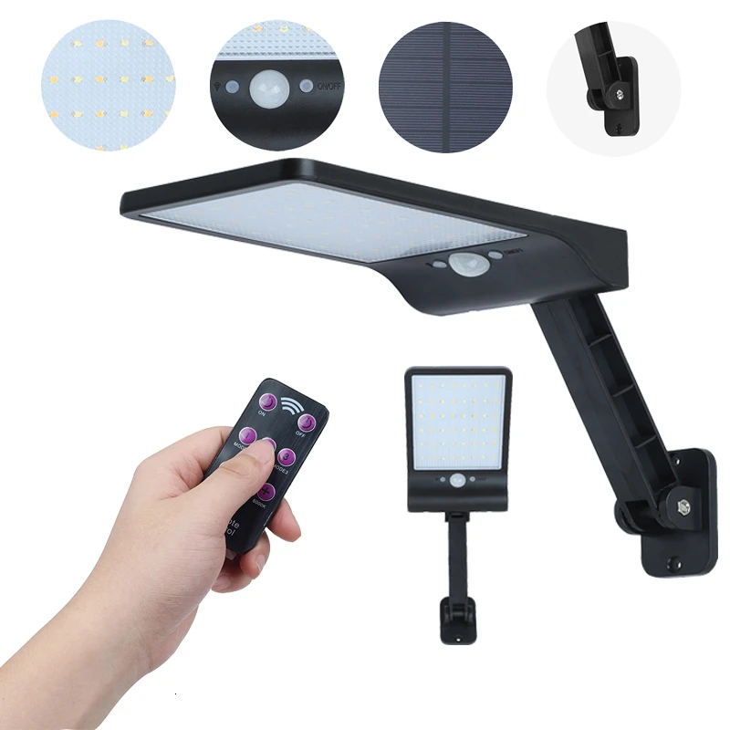 

48LED Solar Lights Outdoor Garden Waterproof Lamp Lighting 65 leds Two Working Mode With Remote Control Motion Sensor Solar Lamp