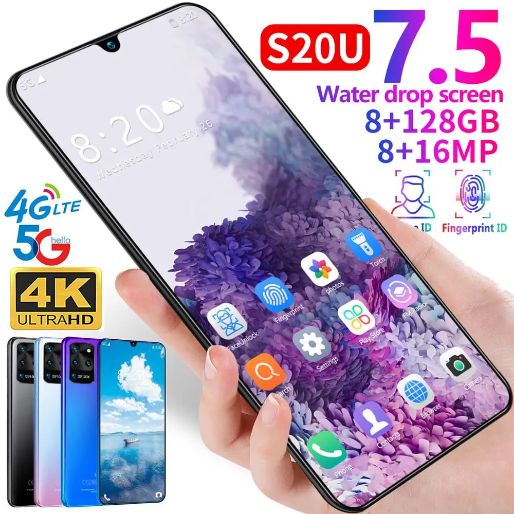 Galay S20 смартфон с 5 дюймовым дисплеем восьмиядерным процессором Snapdragon 128 ОЗУ 8 Гб