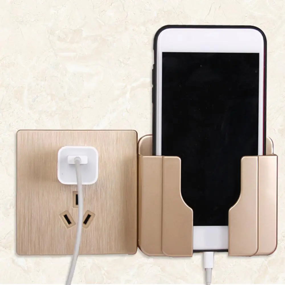 

Home Decoration Wall Holder Phone Charging Holder Socket Charger Storage Box Mobile Phone Holder Universal Stand Display Support