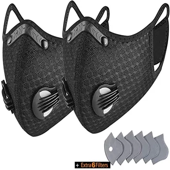 

Lvtis Pack of 2 Dust Masks Reusable Breathing Masks Dustproof Safety Masks with Activated Carbon 6 Filters for Pollution Pollen