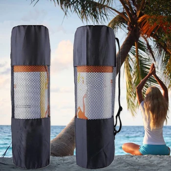 

Portable Mesh Bag Yoag Mat Storager Carrier Organizer Drawstring Bags with Adjustable Shoulder Strap WHShopping