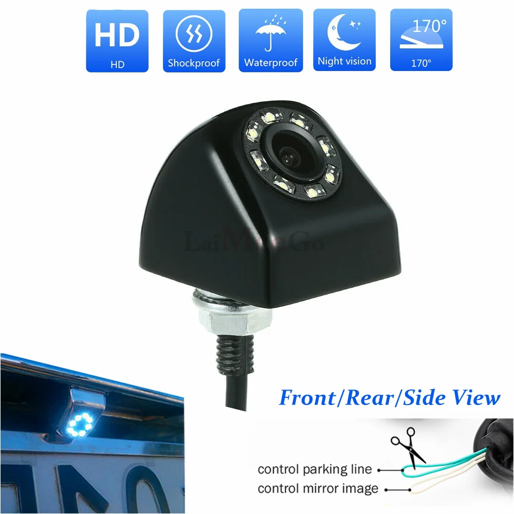 2.4g wireless Car Rear View IP68 Waterproof 170 Wide Angle 8LED Night Vision Back Up Reverse Camera Parking Assistance (7)