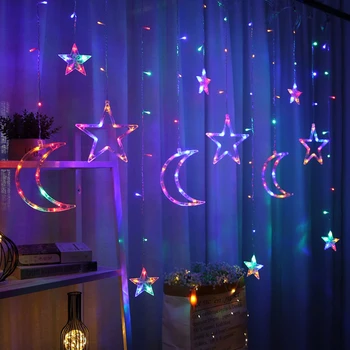 

LED Curtain Fairy String Lights 3.5M Moon Star Lamp for Bedroom Christmas Decoration Holiday Wedding Birthday Party Fairy Light