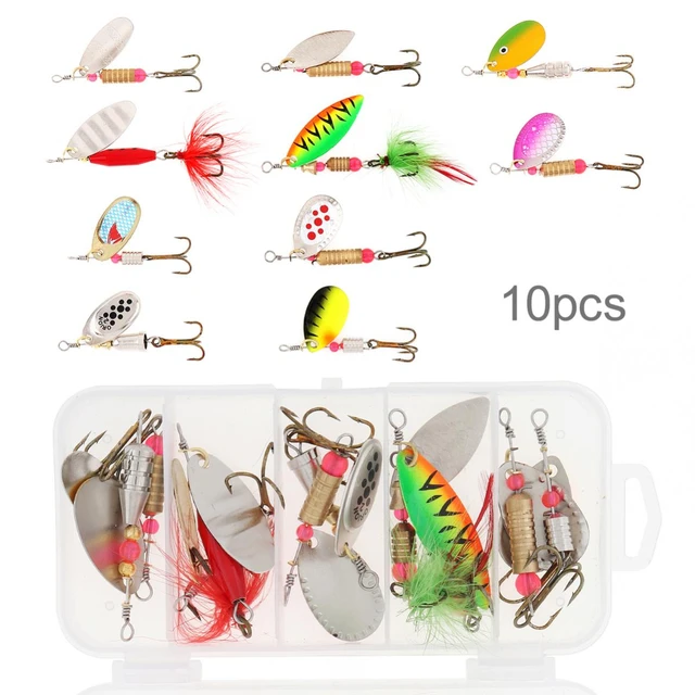 10pcs/lot Wobbler Fishing Spoon Baits 4g-8g Metal Spinner Lure