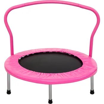 

36" Children's Trampoline With Armrests Safety Cushion Cover Indoor And Outdoor High-quality Sturdy Durable Mini Trampoline