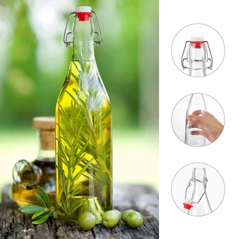 

2 Pcs 500ml Glass Swing Top Beer Bottles Household Transparent Beverage Bottles