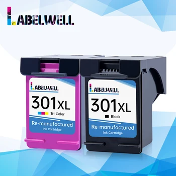 

Labelwell 301XL Re-Manufactured Ink Cartridge Compatible for hp 301 xl hp301 Envy 5530 Deskjet 2050 2540 2510 1000 1050 Printer