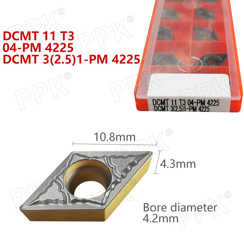 

10PCS DCMT 11 T3 04-PM 4225 DCMT 3(2.5)1-PM 4225 Internal Turning Tool CNC Carbide Insert Turning Tools Blade Cutter Lathe