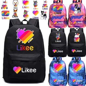 

Russia Likee Video APP like Likee School Bags Students boys girls School Backpack fashion Color heart pattern School rucksack