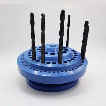 

Multi-Function Drill Bit Storage Case Stand Round Shape Hard Plastic Tool Organizer Box