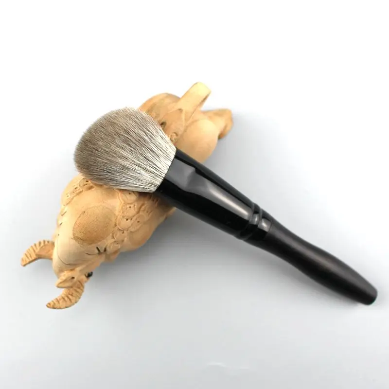 W02 Professional Handmade Makeup Brush Soft Blue Fox Goat Hair Angled Contour Sculpting Brush Ebony Handle Make Up Brushes 2