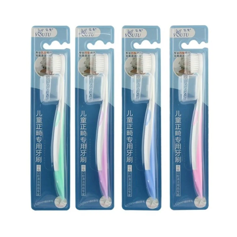 

6pcs/Lot Toothbrush U Shape Concave Soft Bristles For Orthodontics Children Teeth Gum Silicone Handle Oral Clean Wholesales