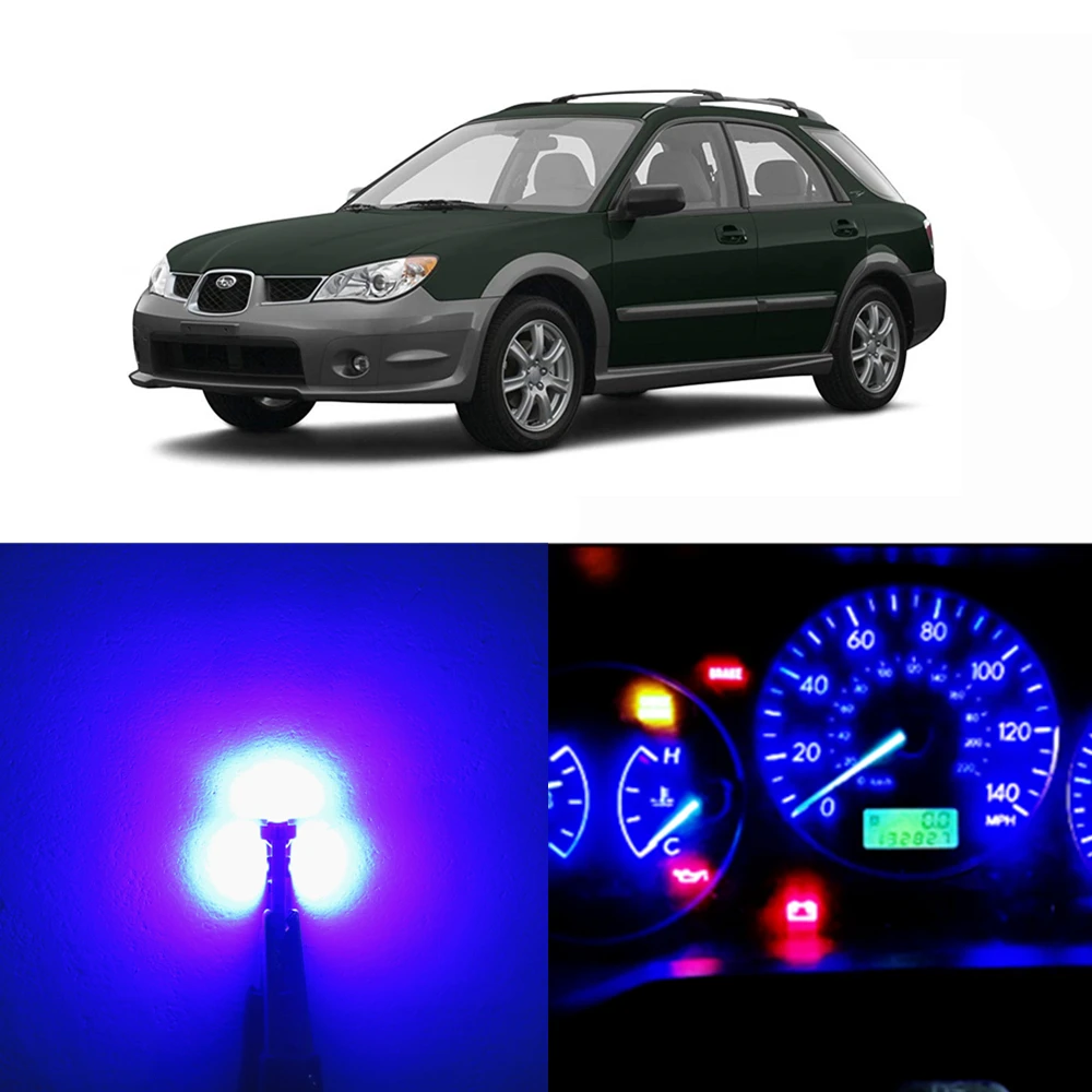 WLJH 15x яркий светодиодный полный конверсионный комплект для Subaru Impreza 2002-2007 приборная панель Датчик кластера Спидометр тире Светильник лампы - Испускаемый цвет: Синий
