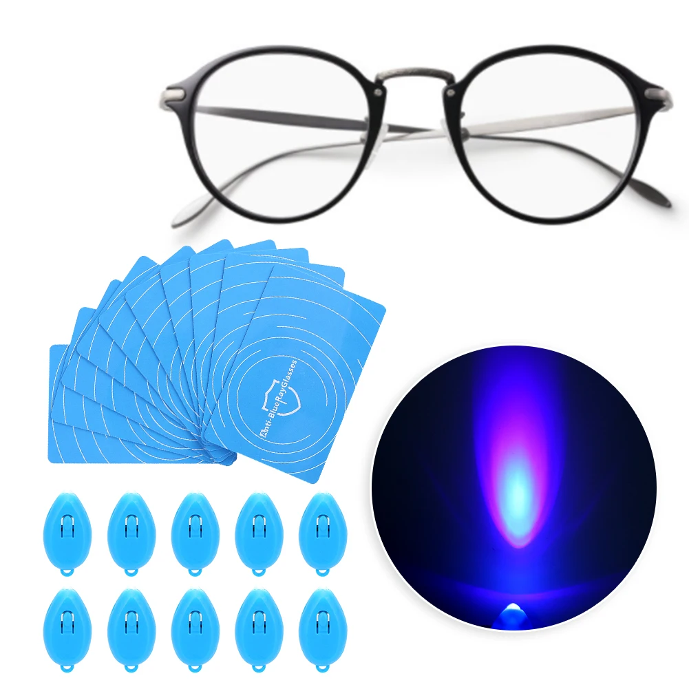 10Set AntiBlue Light Test Card Blue Light Generator Test Light Glasses