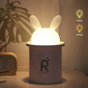 

Ultrasonic Air Humidifier For Baby Cartoon Rabbit 250ML USB Essential Oil Diffuser LED Light Lamp Car Air Purifier