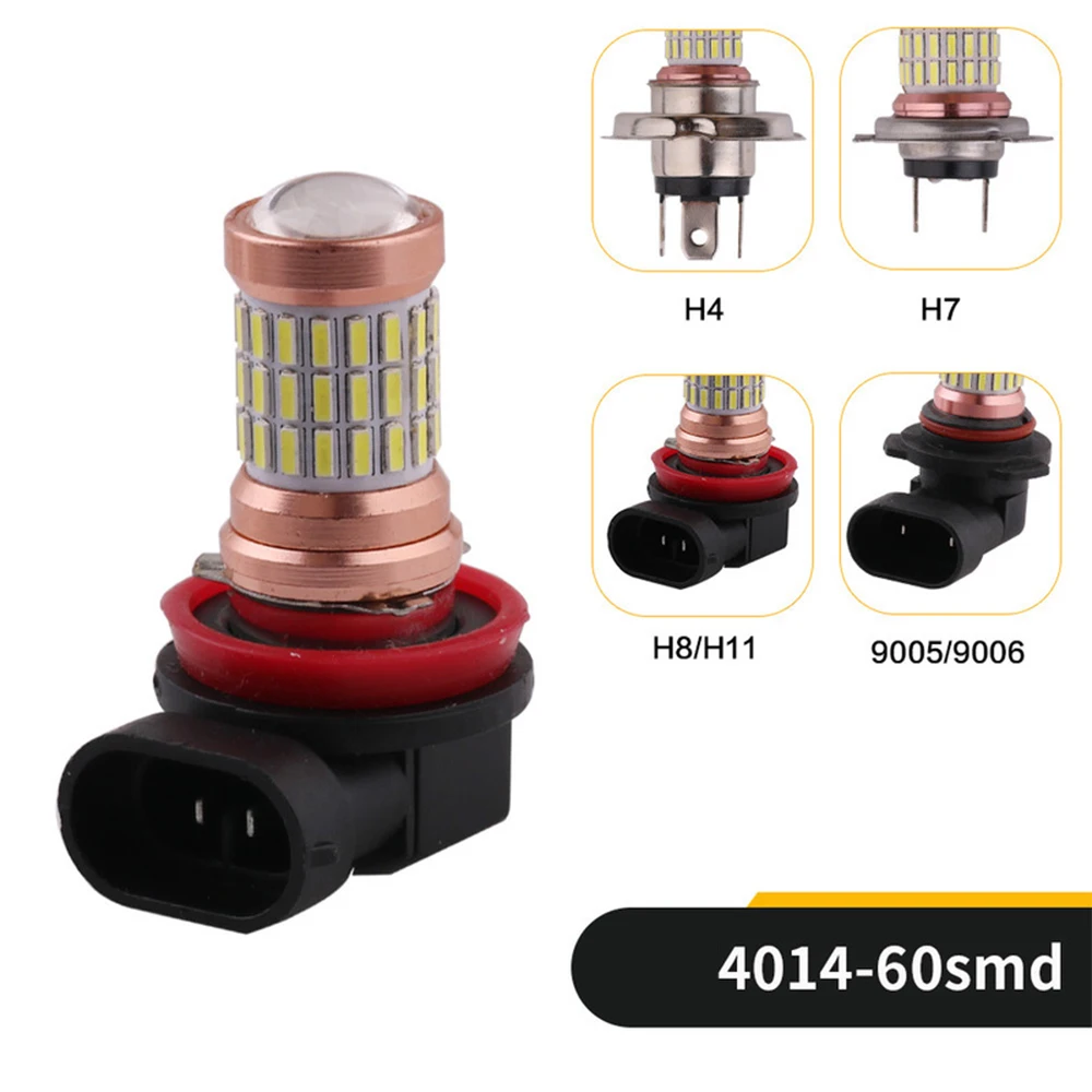 

1PCS 60 4014 SMD LED Bulb Top Lens Replacement Fog Light Driving Lamp Car Day Fog Head light Lamp Bulb Xenon White