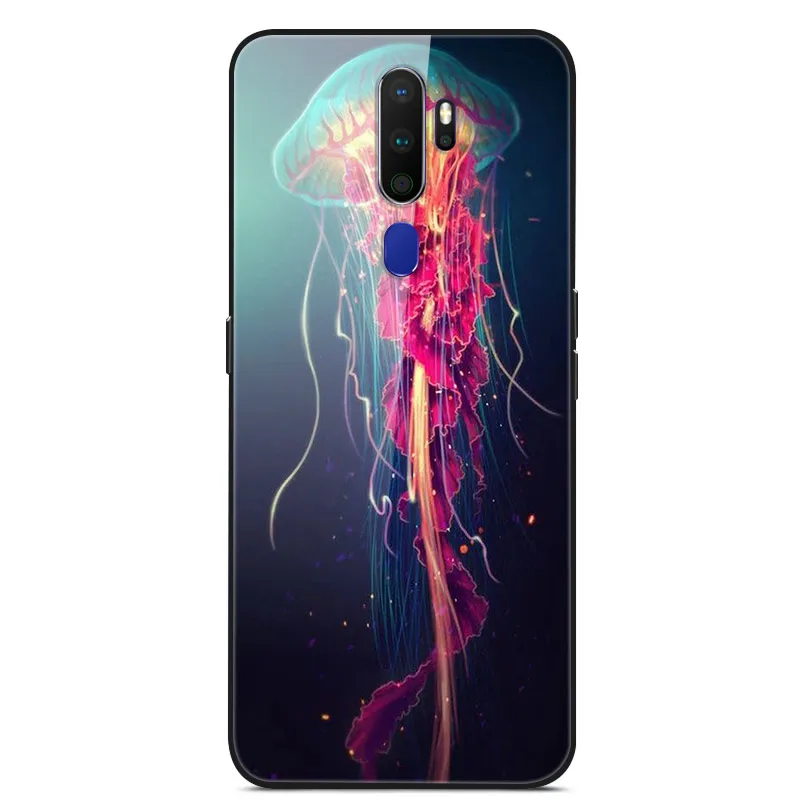 Закаленное стекло Чехол для OPPO A9 Case Жесткий ПК Красочная задняя крышка Для OPPO A9 Чехлы Бампер OPPO A9 A9 Чехол для телефона - Цвет: 17