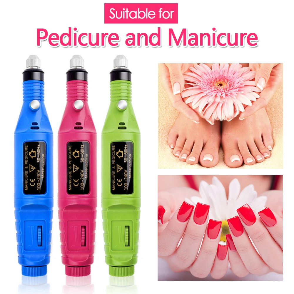 

1set Power Professional Electric Manicure Machine Pen Pedicure Nail File Nail Tools 6 bits Drill Nail Drill Machine