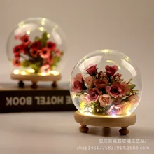 Растение ручной работы микропейзаж DIY хрустальный стол цветочный стеклянный чехол светодиодный светильник стеклянная ваза торт пылезащитный чехол домашнее свадебное украшение