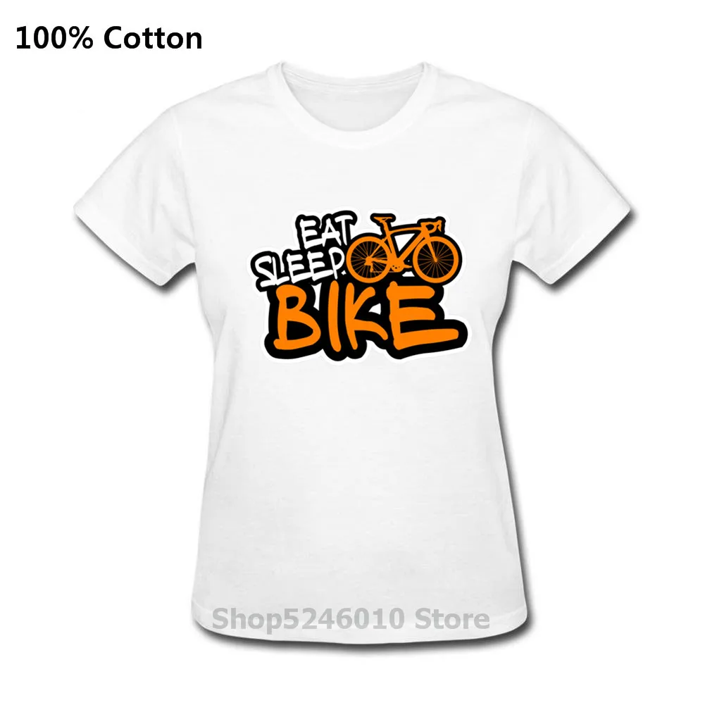 Eat Sleep Bike Повтор тройники Женские MTB горные велосипедные футболки Графический