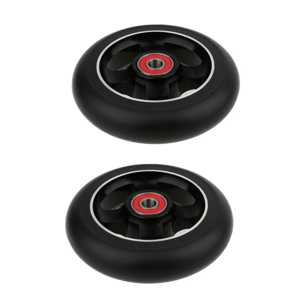 Complete 2pcs Aluminum Alloy 100mm Pro Stunt Scooter Wheels with Bearing Kick Scooters