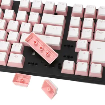 

RGB 108 Keycaps ANSI Layout Add ISO PBT Pink Pudding Double Skin Milk Shot Backlit Keycap With Storage Board For OEM Cherry MX