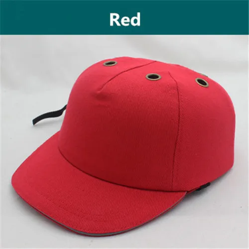 Красный Дышащий хлопок Bump cap безопасный шлем Рабочая защитная шляпа облегченные каски бейсбольный стиль для наружных работников - Цвет: Красный