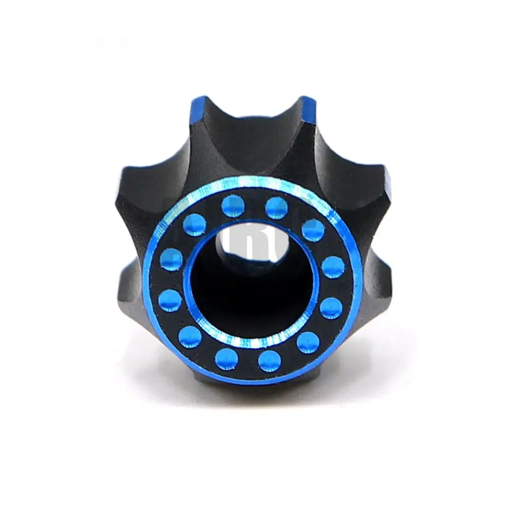 Bouton rotatif alliage aluminium pour SANWA M17 MT-44 - Rouge/Bleu