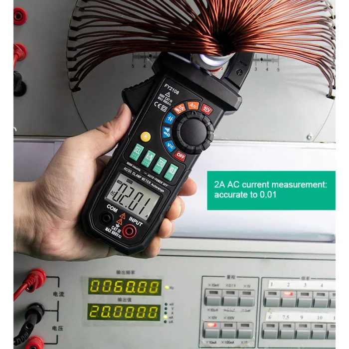 FY2108 цифровой клещи мультиметр Вольтметр Амперметр 600A AC/DC Ом Напряжение Ток тестеры метр ALI88