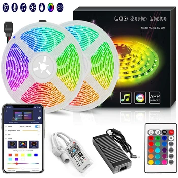 

WiFi Smart LED Strip Light RGB Waterproof Lighting Fita Flexible Sound App Remote Control Lamp Tape Compatible For Amazon Alexa