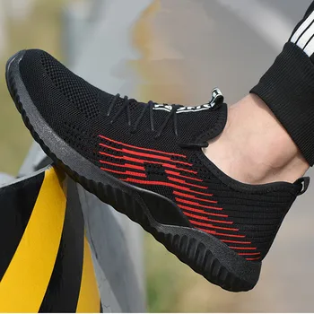 

Breathable Safety Work Shoes For Men Male Steel Toe Cap Boots Construction Shoes Safety Boots Work Anti-Smashing