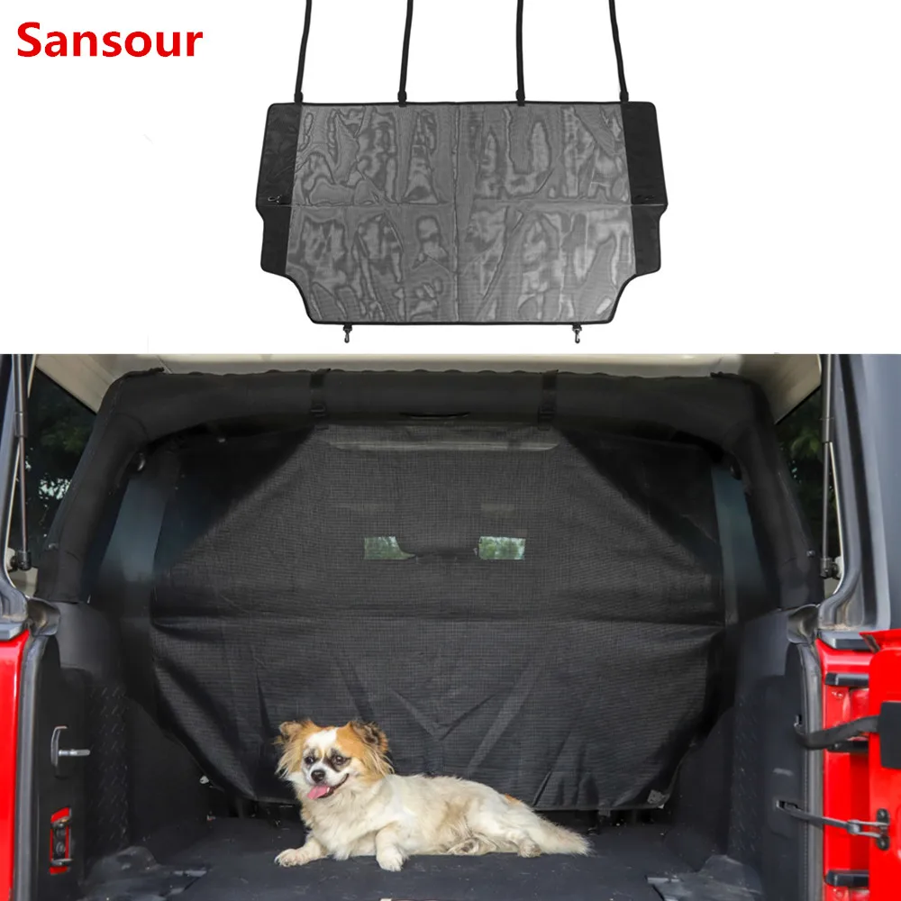 Sansour для Jeep Wrangler JK 2007- автомобильный ботинок Pet разделительная сетка забор безопасный барьер для собак в машину Pet изоляция сеть безопасное вождение