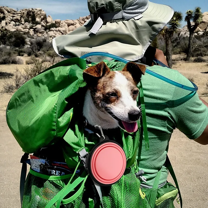 Dog Bowl 350ml Collapsible Folding Silicone Outdoor Travel Portable Puppy Food Container Feeder Dish Avoid Choking pet food container pet drinking bowl pet food bowl pet bowl dog bowl pet feeder bowls pet feeder