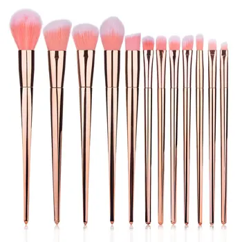 

12 rose gold makeup brushes, blush, eye shadow brushes, makeup brushes, soft bristles, student beginners travel portable models,