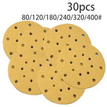 

6in 150mm 80-400 Grit Hook & Loop Dry Sanding Disc Round Sandpaper Abrasive Sand Sheets 5pcs Each Of 80/120/180/ 240/ 320/400#