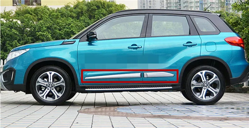 Автомобильный Стайлинг для Suzuki Vitara- АБС Боковая дверь кузова под давлением Накладка защита украшения 4 шт./компл