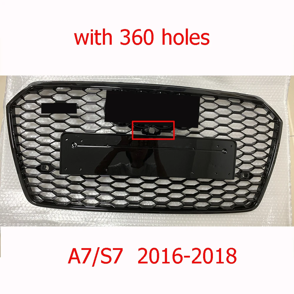 

Для RS7 Style Front Sport Hex Mesh Honeycomb HoodGrill глянцевый черный для Audi A7/S7 2016 2017 2018 CarAccessories