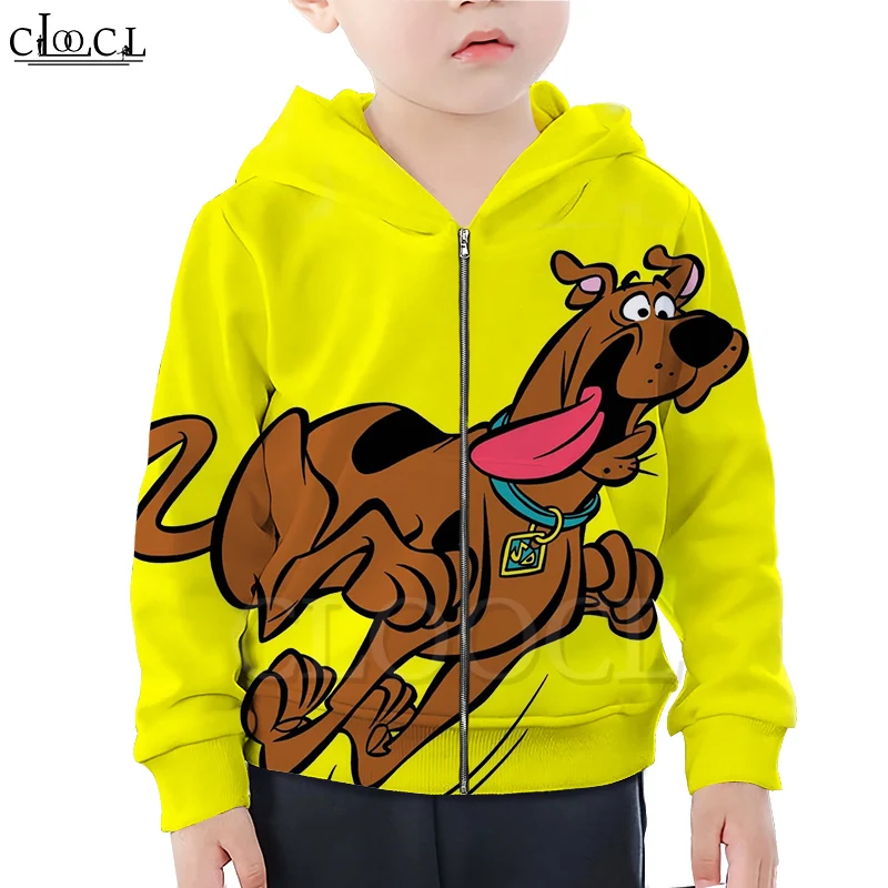 Толстовка CLOOCL с капюшоном из мультфильма Scooby Doo на молнии 3D принтом для мальчиков