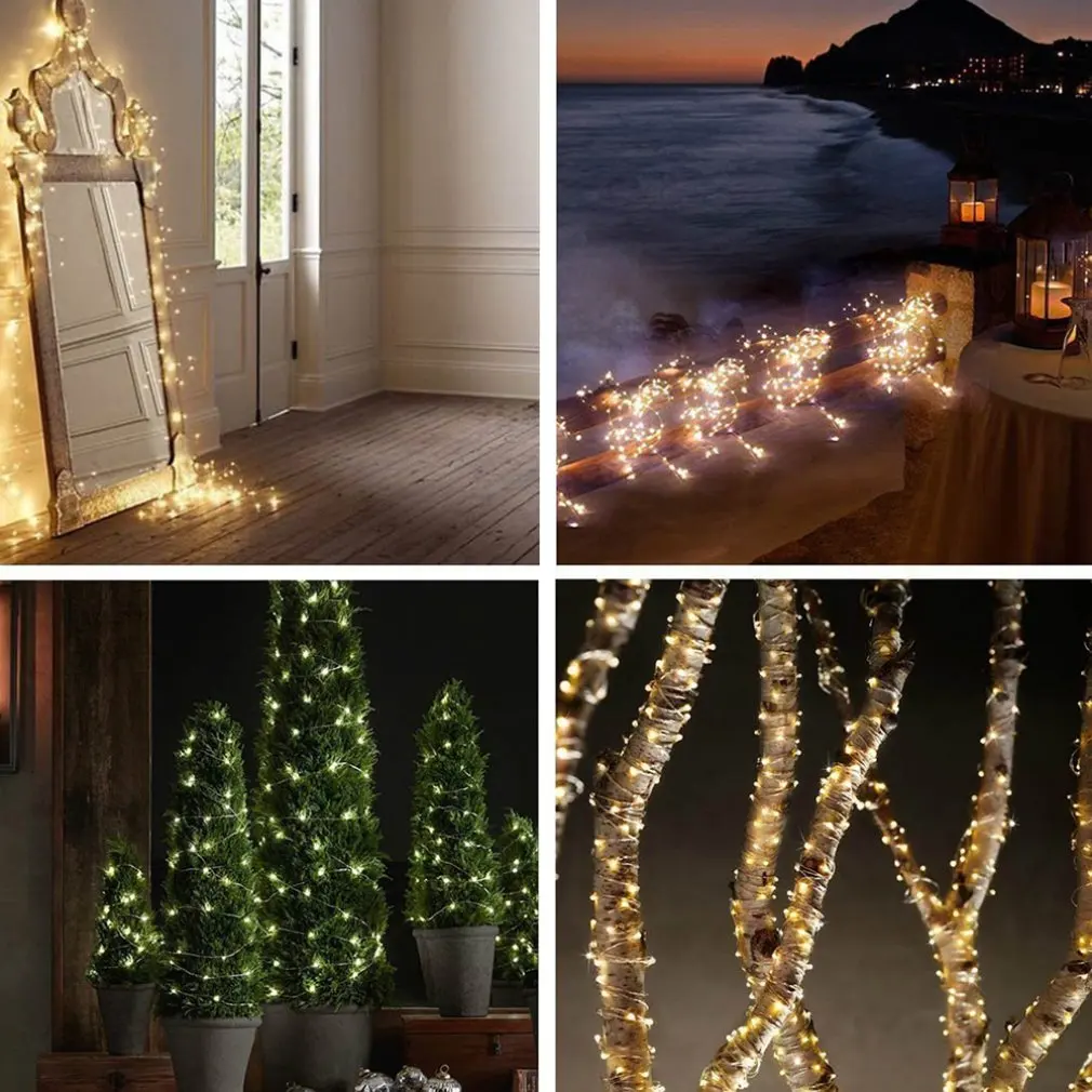 Fairy Light 100 LED Solar Copper Light String Solar Outdoor Garland DecorGarden Backyard Christmas Halloween Party Waterproof